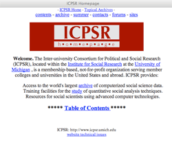 The I C P S R website in 1997