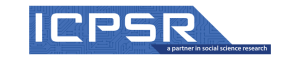 white ICPSR logo on blue background with