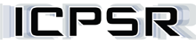 black ICPSR logo with white outline and shadow effect
