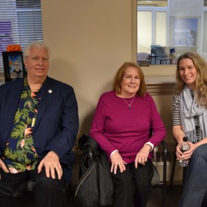 L to R, James McNally, with longtime NACDA project managers Martha Sayre and Kathryn Lavender, at McNally’s retirement celebration on Feb. 25, 2025, at ICPSR.